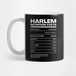 Funny Harlem Nutrition Fact Design Mug